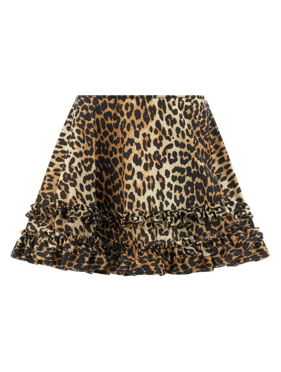 'Leopard Duchesse Nylon Mini Frill' skirt #1