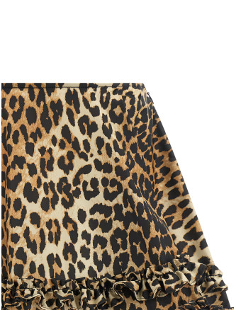 'Leopard Duchesse Nylon Mini Frill' skirt #
