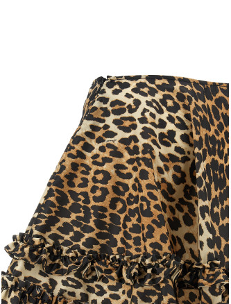 'Leopard Duchesse Nylon Mini Frill' skirt #