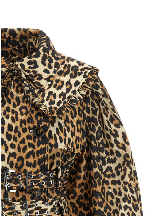 'Leopard Duchesse Nylon Short' trench coat #