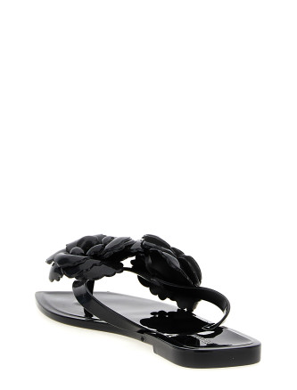 'Silicone Flower Flat' sandals #