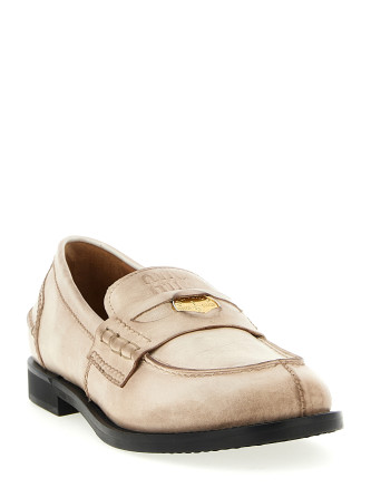 Waxed leather loafers #