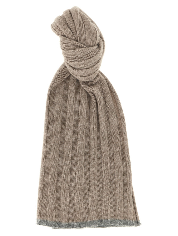 Шарф, платок BRUNELLO CUCINELLI Ribbed cashmere scarf (M2240819CYN11) #1