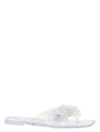 'Silicone Flower Flat' sandals