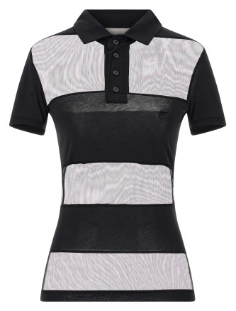 ‘Sheer Striped’ polo shirt