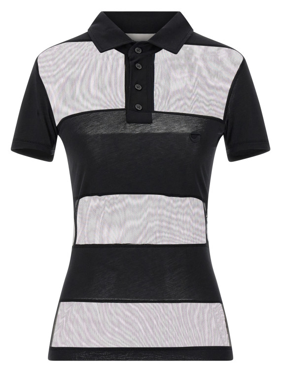 ‘Sheer Striped’ polo shirt #1
