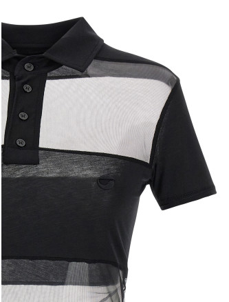‘Sheer Striped’ polo shirt #