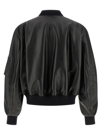 Leather bomber jacket #
