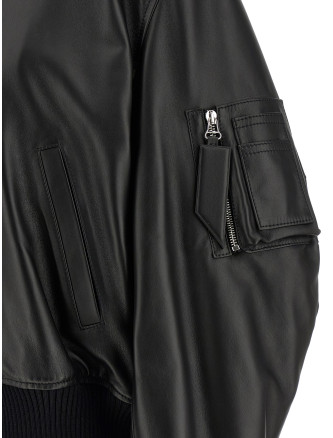 Leather bomber jacket #