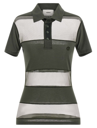 'Sheer Striped' polo shirt