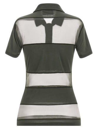 'Sheer Striped' polo shirt #