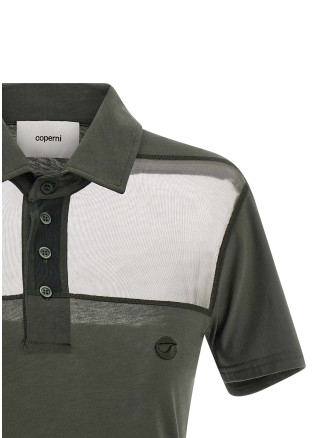 'Sheer Striped' polo shirt #