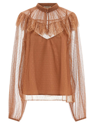 Tulle plumetis blouse