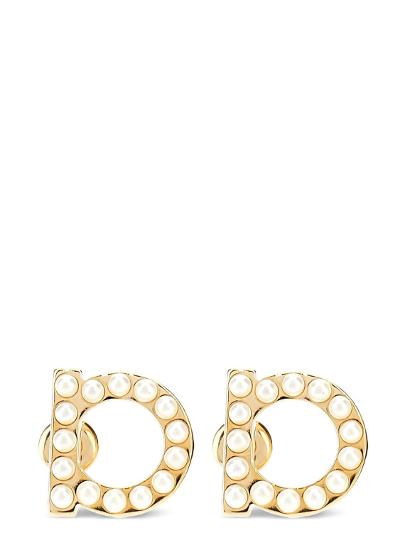 Серьги FERRAGAMO 'Gancini' (696581CREAMOROGIOVEL) #1