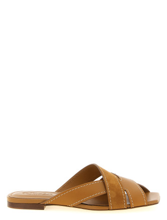 Suede leather sandals