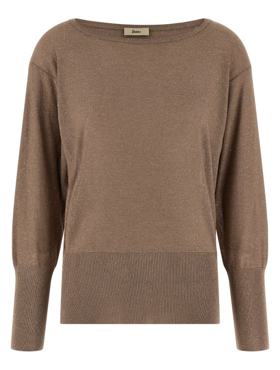 Lamé and sequin yarn sweater #1