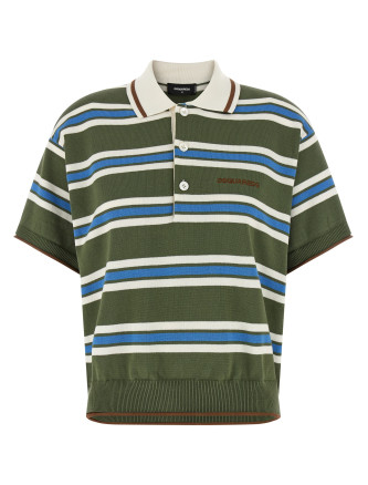 'Striped Knit' polo shirt