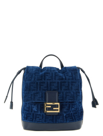FF flocked denim backpack
