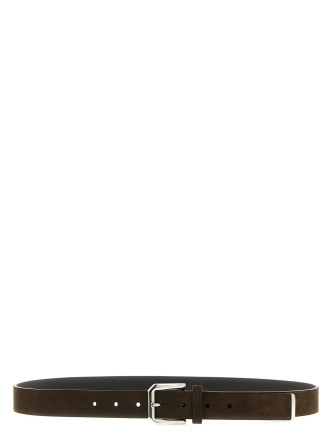 Inverted leather belt