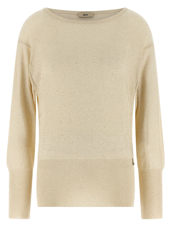 Lamé and sequin yarn sweater #1