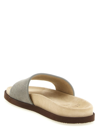 Suede slides #