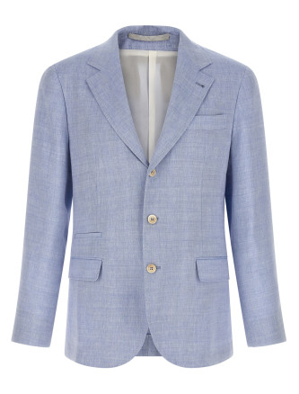 Linen and wool chevron blazer