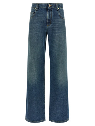 Stonewashed denim jeans