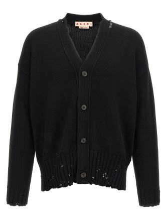 Logo embroidery cardigan