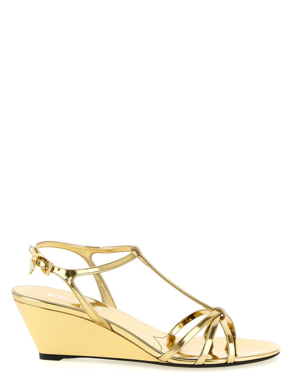 Laminated leather sandals #1