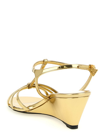 Laminated leather sandals #