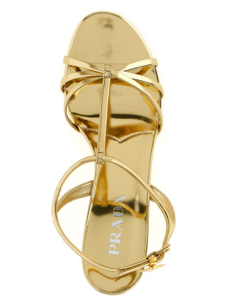 Laminated leather sandals #