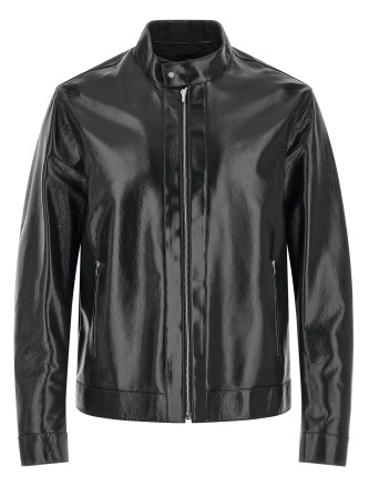Lacquered leather blouson