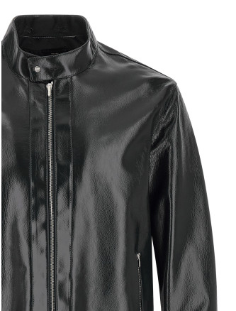 Lacquered leather blouson #