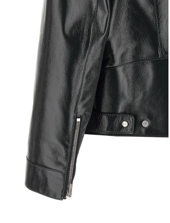 Lacquered leather blouson #