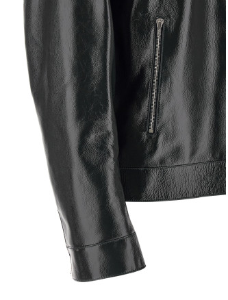 Lacquered leather blouson #