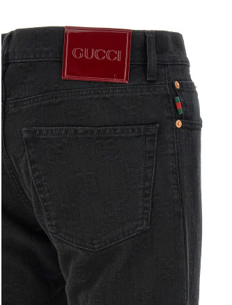 GG jacquard denim jeans #