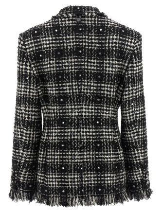 Tweed and rhinestone blazer #