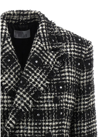 Tweed and rhinestone blazer #
