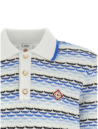 'Tuck Stitch Long Sleeve' polo shirt #