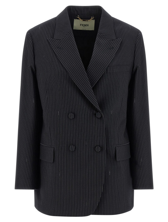 Pinstripe wool blazer #1