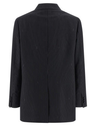 Pinstripe wool blazer #