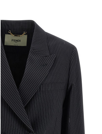 Pinstripe wool blazer #