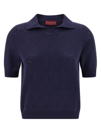 Openwork GG polo shirt