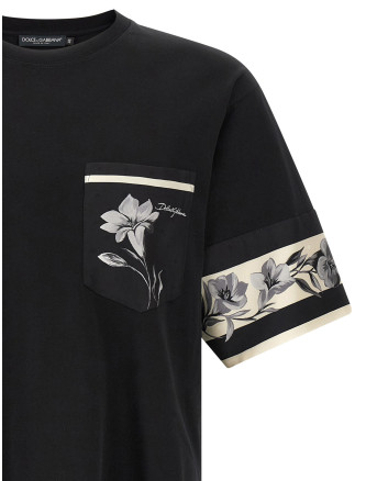 Silk detail T-shirt #