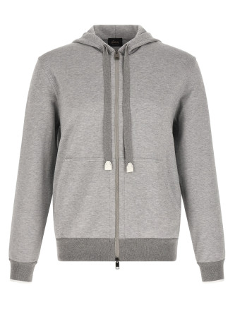 Piquet cotton hoodie