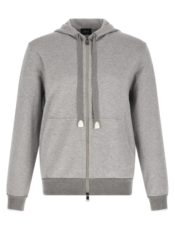 Piquet cotton hoodie #1