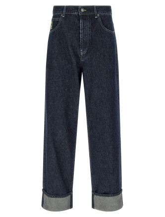 Logo embroidery jeans