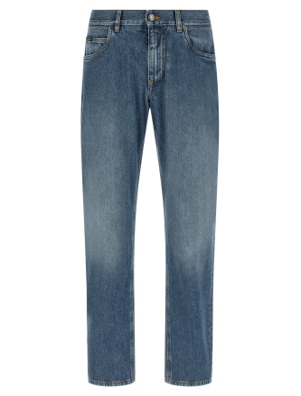 Heraldic embroidery jeans