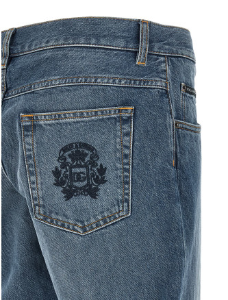 Heraldic embroidery jeans #