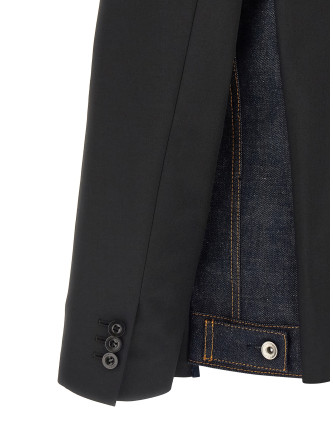 Denim insert blazer #